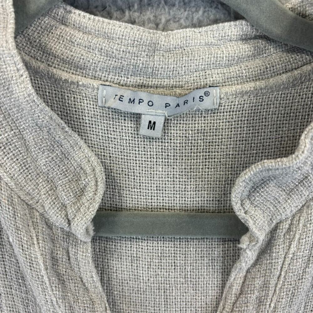 Tempo Paris Linen Dress Medium Lagenlook Boho Beachy Minimal Roomy Ruffle Flowy - Picture 5 of 10